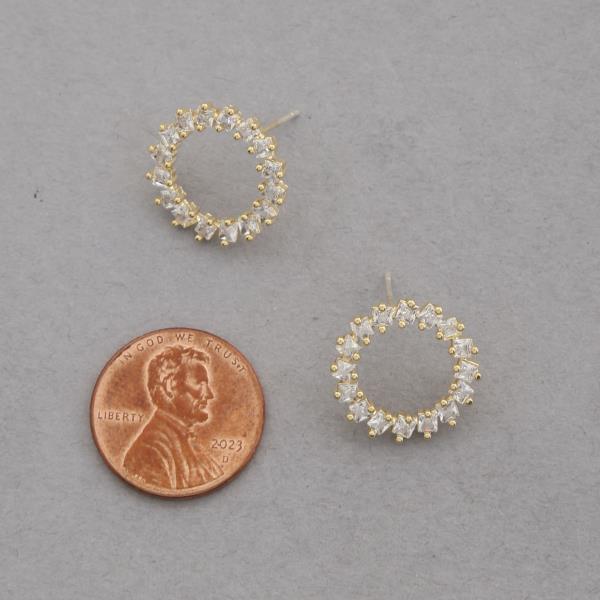 SODAJO CZ CIRCLE GOLD DIPPED EARRING