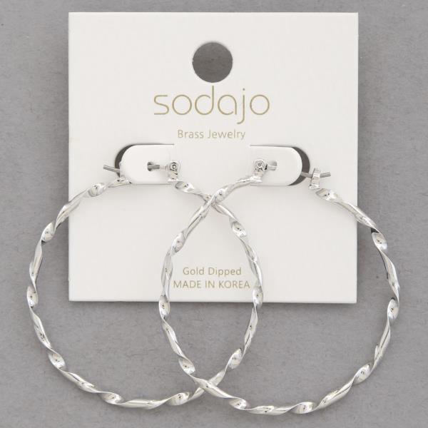 SODAJO TWISTED LINK GOLD DIPPED HOOP EARRING