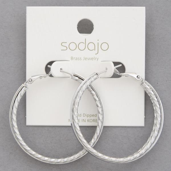 SODAJO TEXTURED GOLD DIPPED HOOP EARRING