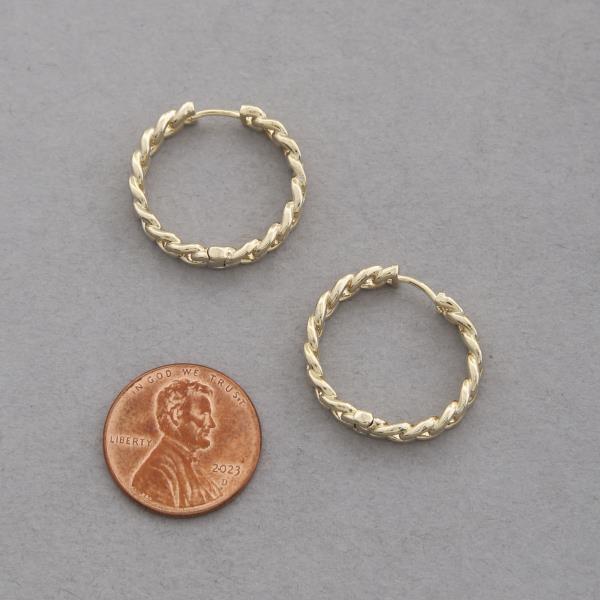 SODAJO BRAIDED GOLD DIPPED HOOP EARRING