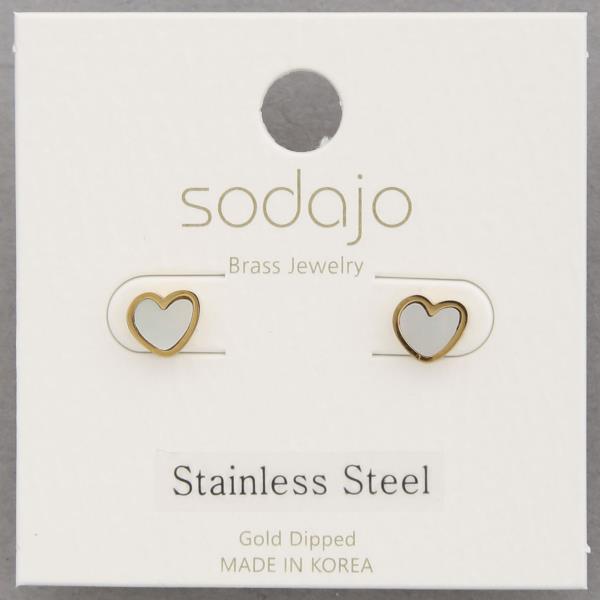 SODAJO HEART SHAPE STAINLESS STEEL EARRING