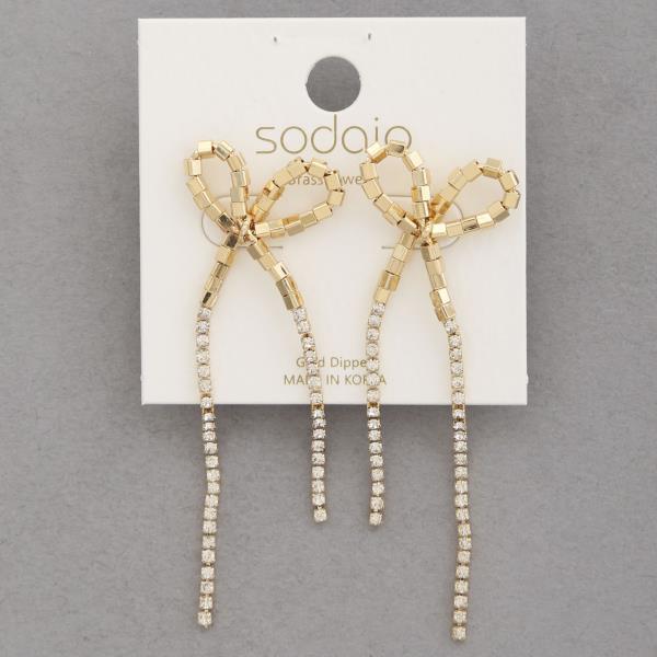 SODAJO BOW BEADED GOLD DIPPED EARRING