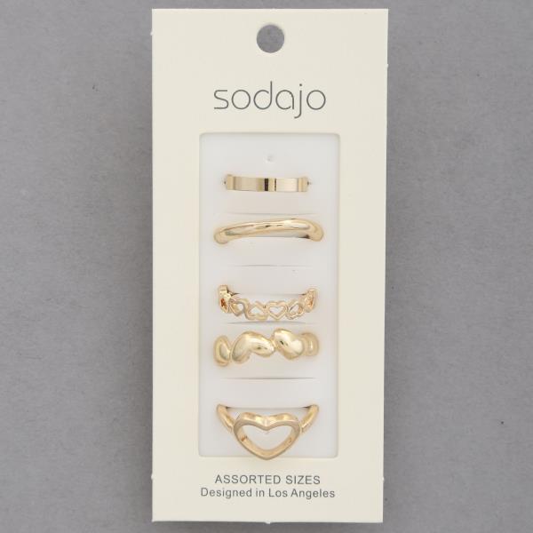 SODAJO HEART METAL ASSORTED RING SET