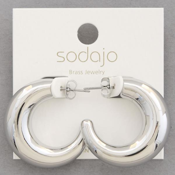 SODAJO TUBE OPEN HOOP GOLD DIPPED EARRING