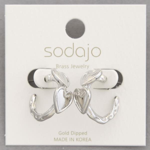 SODAJO HEART OPEN HOOP GOLD DIPPED EARRING