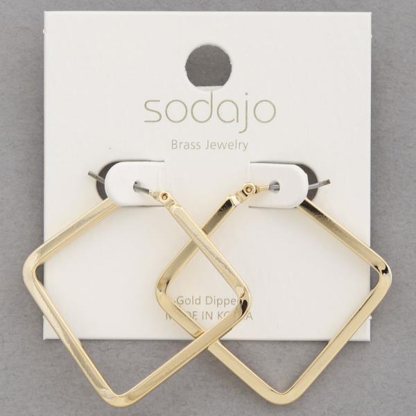 SODAJO GEO SHAPE GOLD DIPPED EARRING