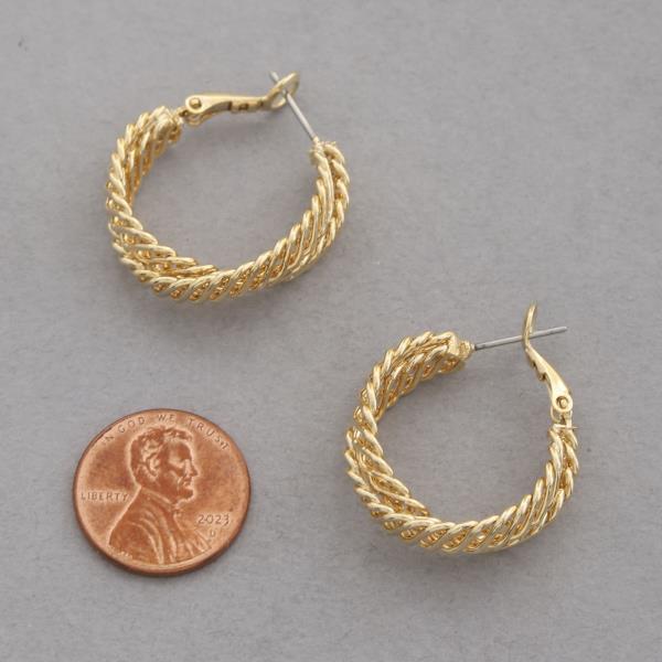 SODAJO DOUBLE TWISTED GOLD DIPPED HOOP EARRING