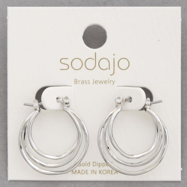 SODAJO TRIPLE HOOP GOLD DIPPED EARRING