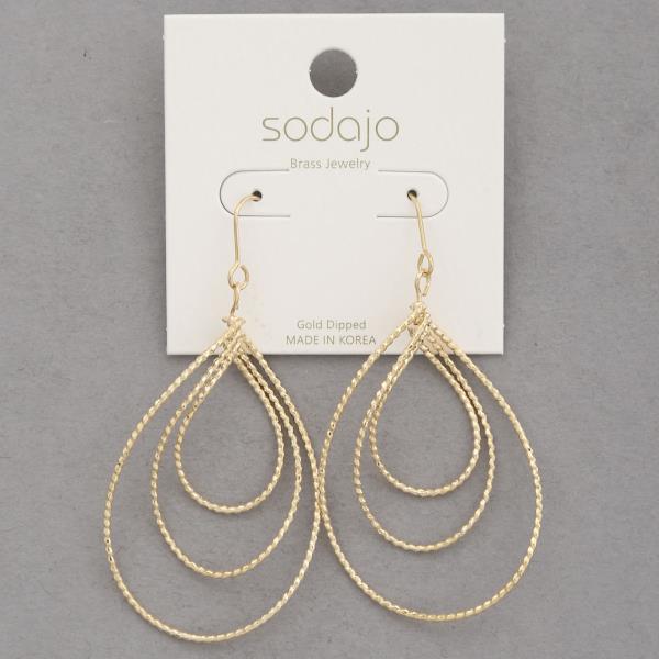 SODAJO TEARDROP GOLD DIPPED DANGLE EARRING