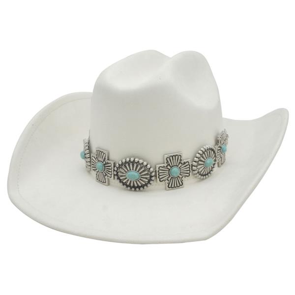 CROSS & CONCHO BEAM BANDED COWBOY HAT