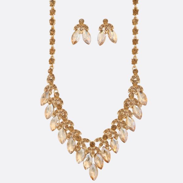 MARQUISE RHINESTONE METAL NECKLACE