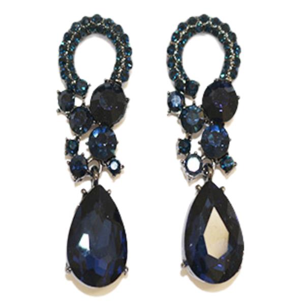 LOOP TEARDROP RHINESTONE DANGLE EARRING