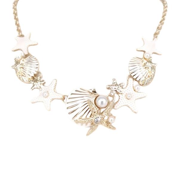 STARFISH SEASHELL LINK NECKLACE