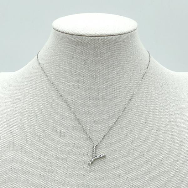 14K WHITE GOLD DIPPED PEARL INITIAL NECKLACE