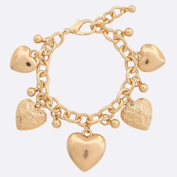 PUFFY HEART STATION METAL BRACELET