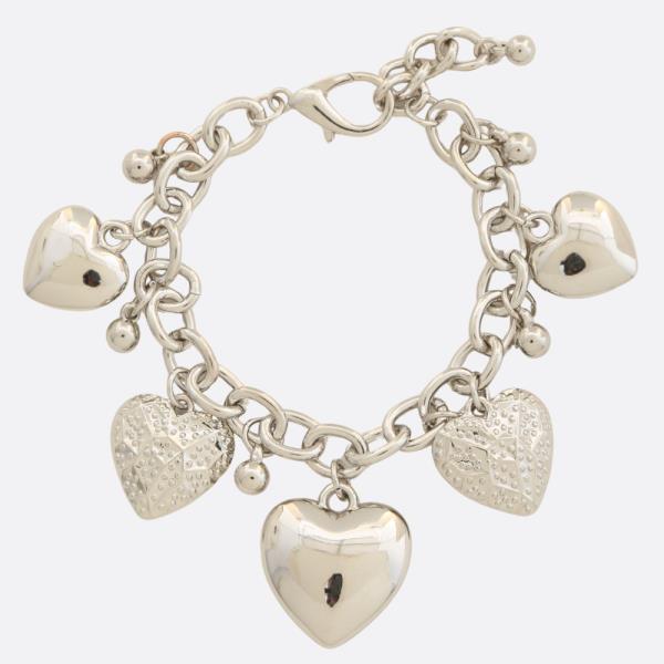 PUFFY HEART STATION METAL BRACELET