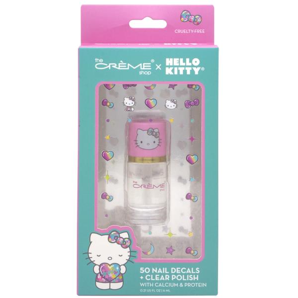 THE CREME SHOP X HELLO KITTY 50 NAIL DECALS WITH CLEAR POLISH