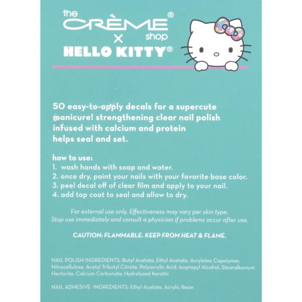 THE CREME SHOP X HELLO KITTY 50 NAIL DECALS WITH CLEAR POLISH