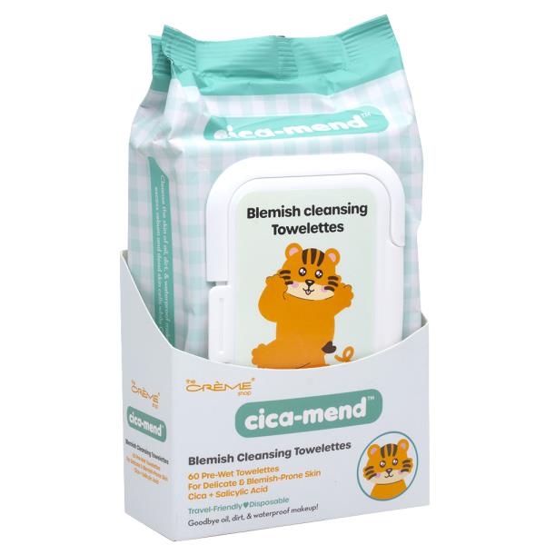 THE CREME SHOP CICAMEND BLEMINSH CLEANSING 60 PRE WET TOWELETTES