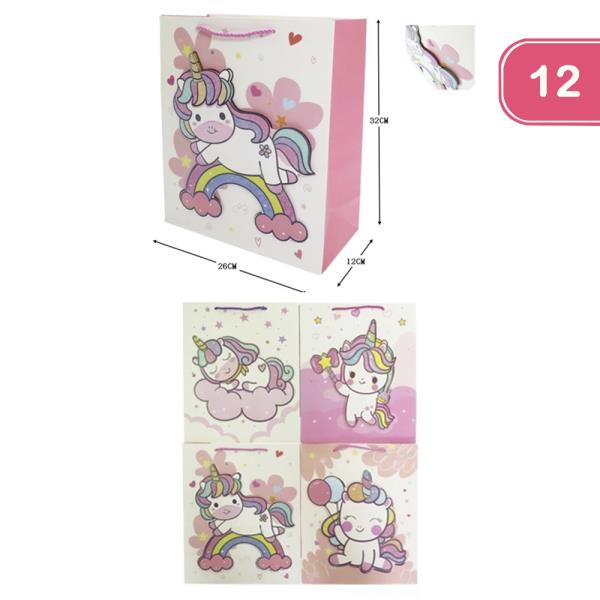 UNICORN GIFT PAPER SHOPPING BAG (12 UNITS)