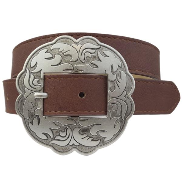 WESTERN-INSPIRED SILVER BUCKLE BELT