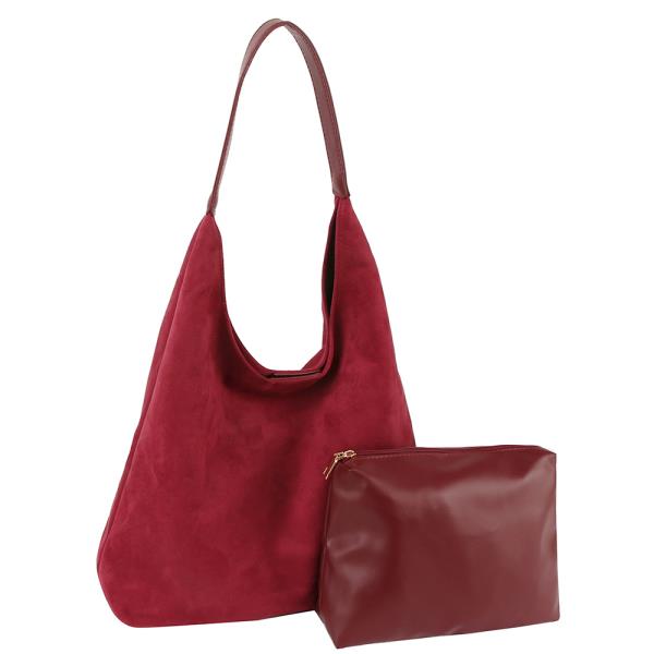 (ONLINE ONLY) 2in1 Smooth shoulder hobo bag