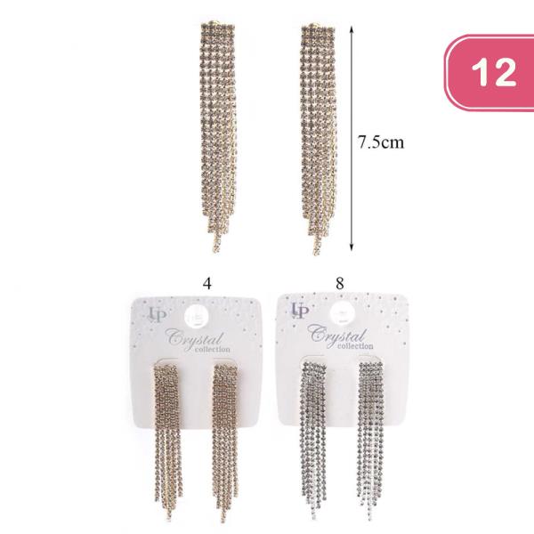 RHINESTONE DROP EARRING (12 UNITS)