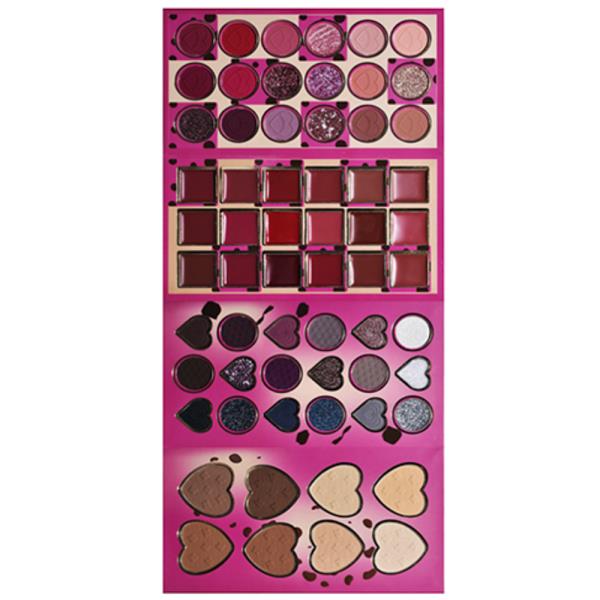 SWEET THEME MULTI-LAYER HEART-SHAPED PANS RECTANGULAR EYESHADOW & FACE PALETTE