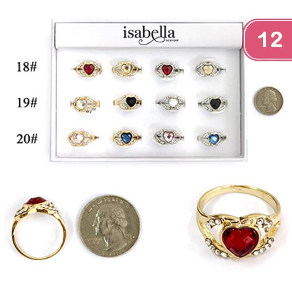 ASSORTED HEART RING (12 UNITS)