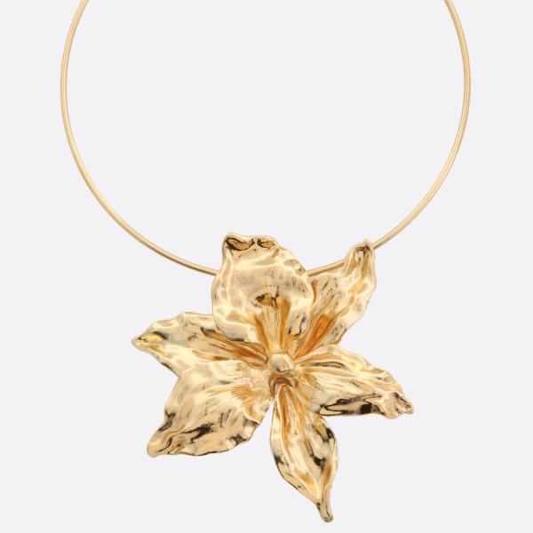 FLOWER PENDANT METAL CHOKER