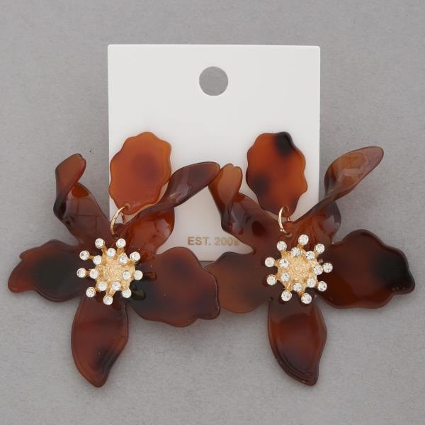 ACETATE FLOWER DANGLE EARRING