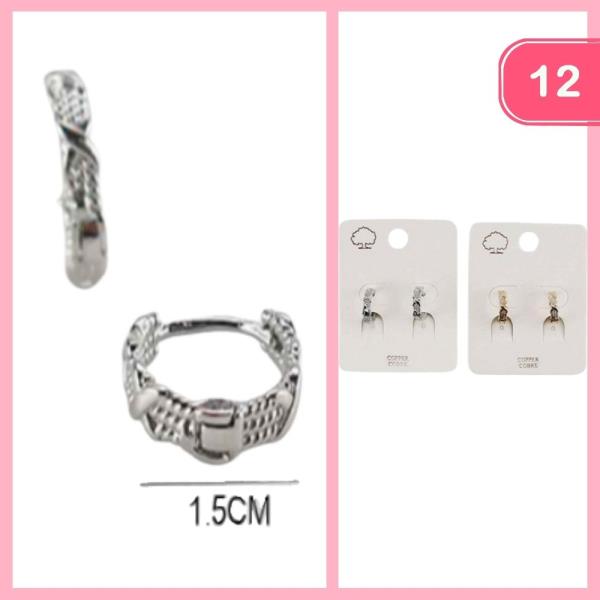 TEXTURED HUGGIE EARRING (12 UNITS)