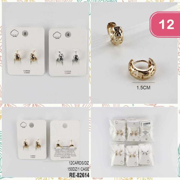COPPER WIDE FILIGREE HUGGIE EARRING (12 UNITS)