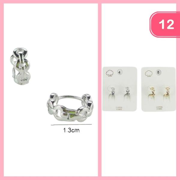 COPPER CABLE CHAIN HUGGIE EARRING (12 UNITS)