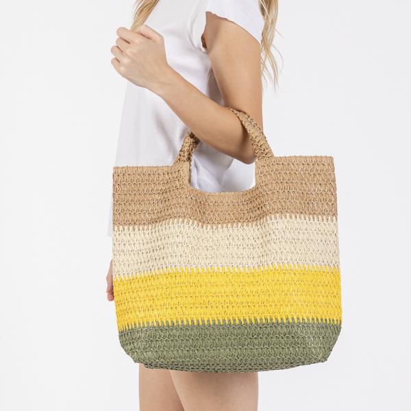 MULTI COLOR STRIPE TOTE BAG