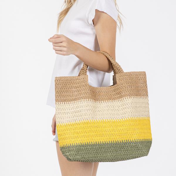 MULTI COLOR STRIPE TOTE BAG