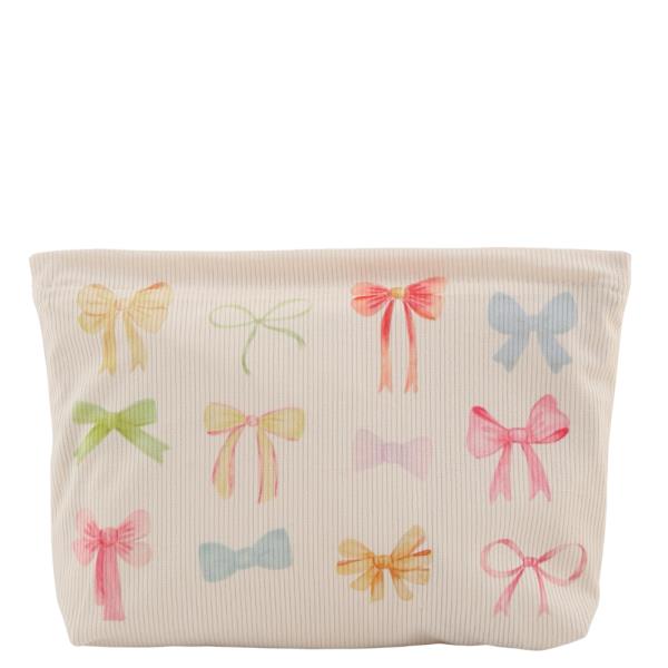 RIBBON BOW PATTERN LINED POUCH