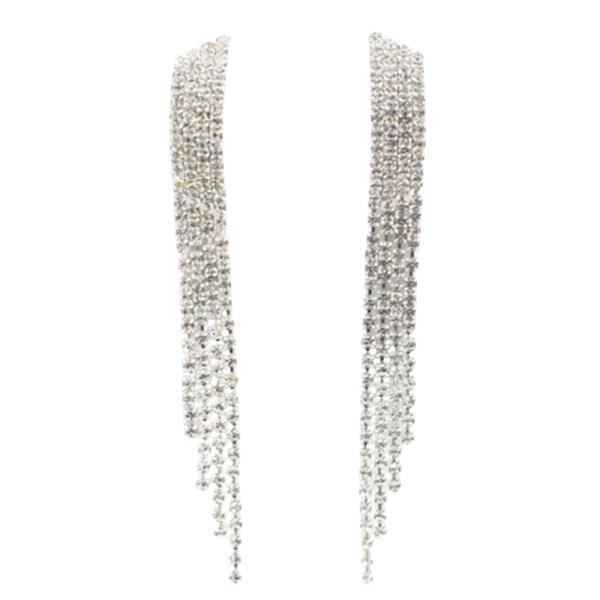 FRINGE RHINESTONE DROP EARRING