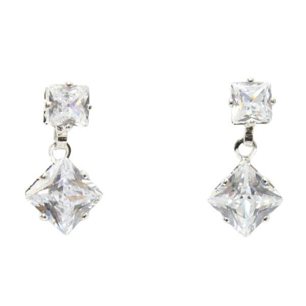 CZ RHINESTONE DANGLE EARRING