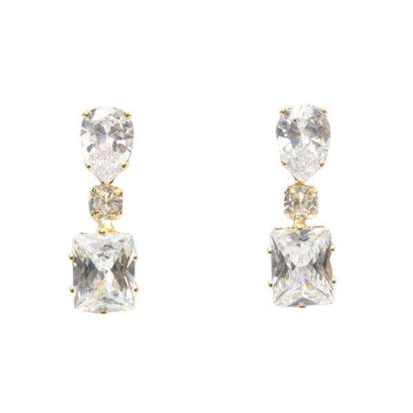 CZ RHINESTONE DANGLE EARRING