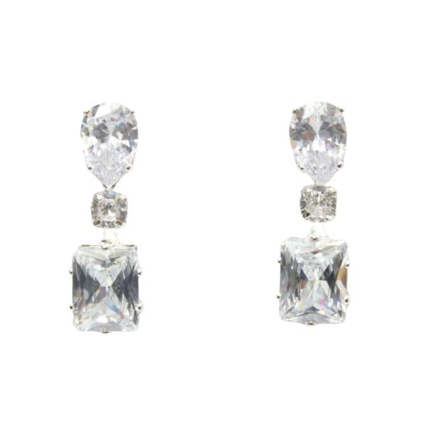 CZ RHINESTONE DANGLE EARRING