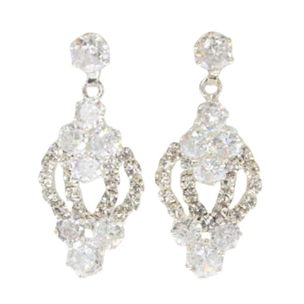 CZ RHINESTONE DANGLE EARRING