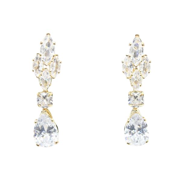 CZ RHINESTONE DANGLE EARRING