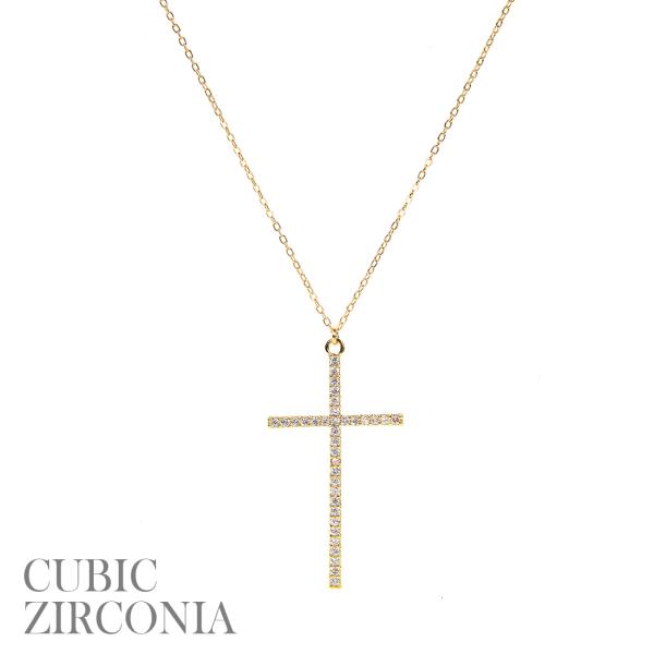 CZ DELICATE CROSS NECKLACE