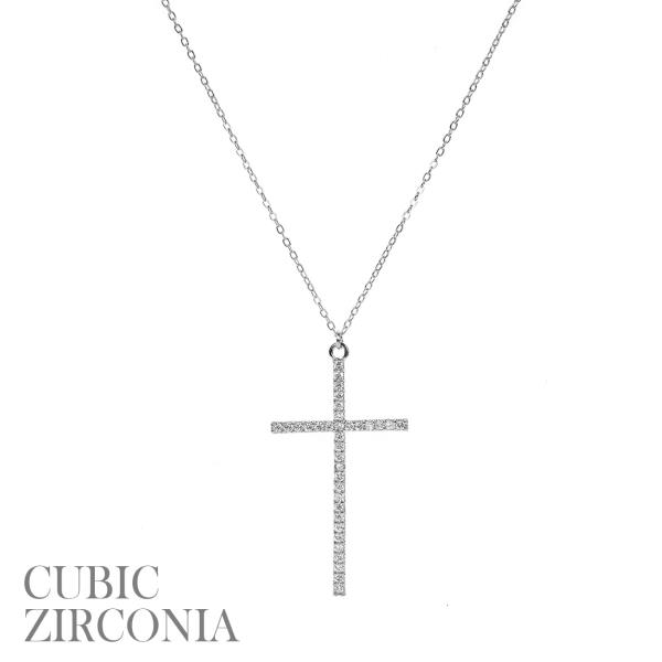 CZ DELICATE CROSS NECKLACE