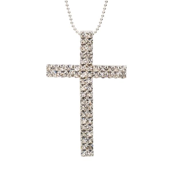 CROSS RHINESTONE PENDANT NECKLACE