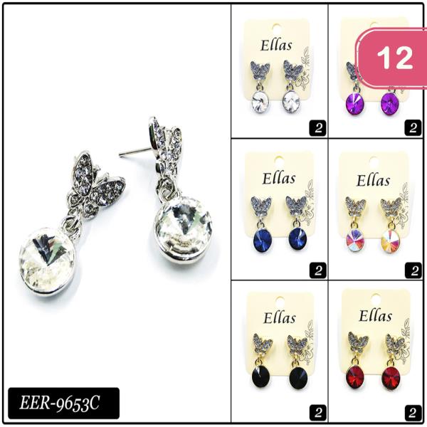 ASSORTED BUTTERFLY POST EARRING (12 UNITS)