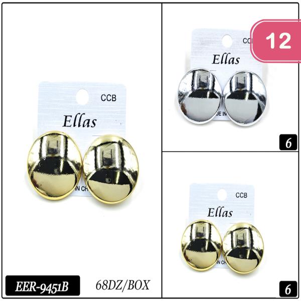 ASSORTED ROUND STUD EARRINGS (12 UNITS)