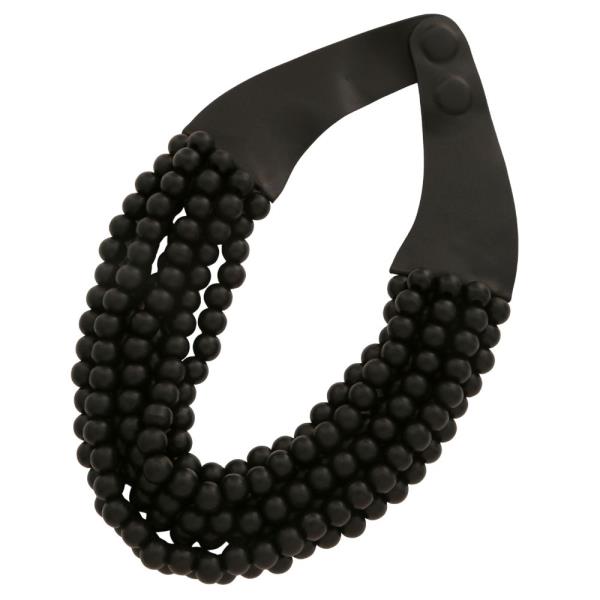 BEADED LAYERED MAGNETIC NECKLACE