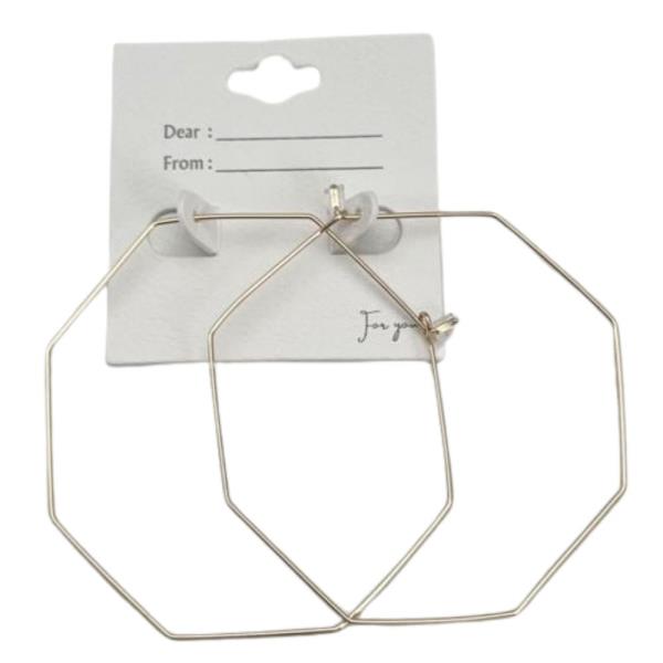 OCTAGON SHAPE METAL EARRING